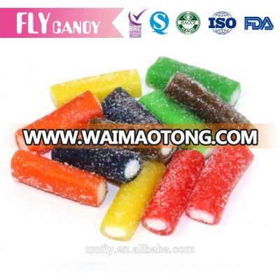 sugar coated sour stick candy with glucose filling