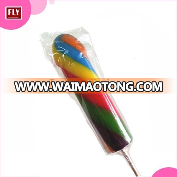 assorted flavour swirl colors adult candy giant dick shaped lollipop